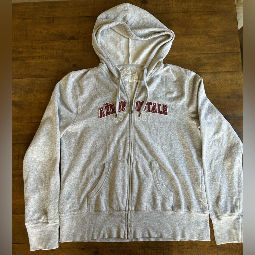 y2k grey Aeropostale zip up hoodie